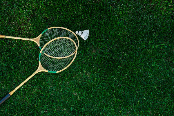 Racquets on Lawn